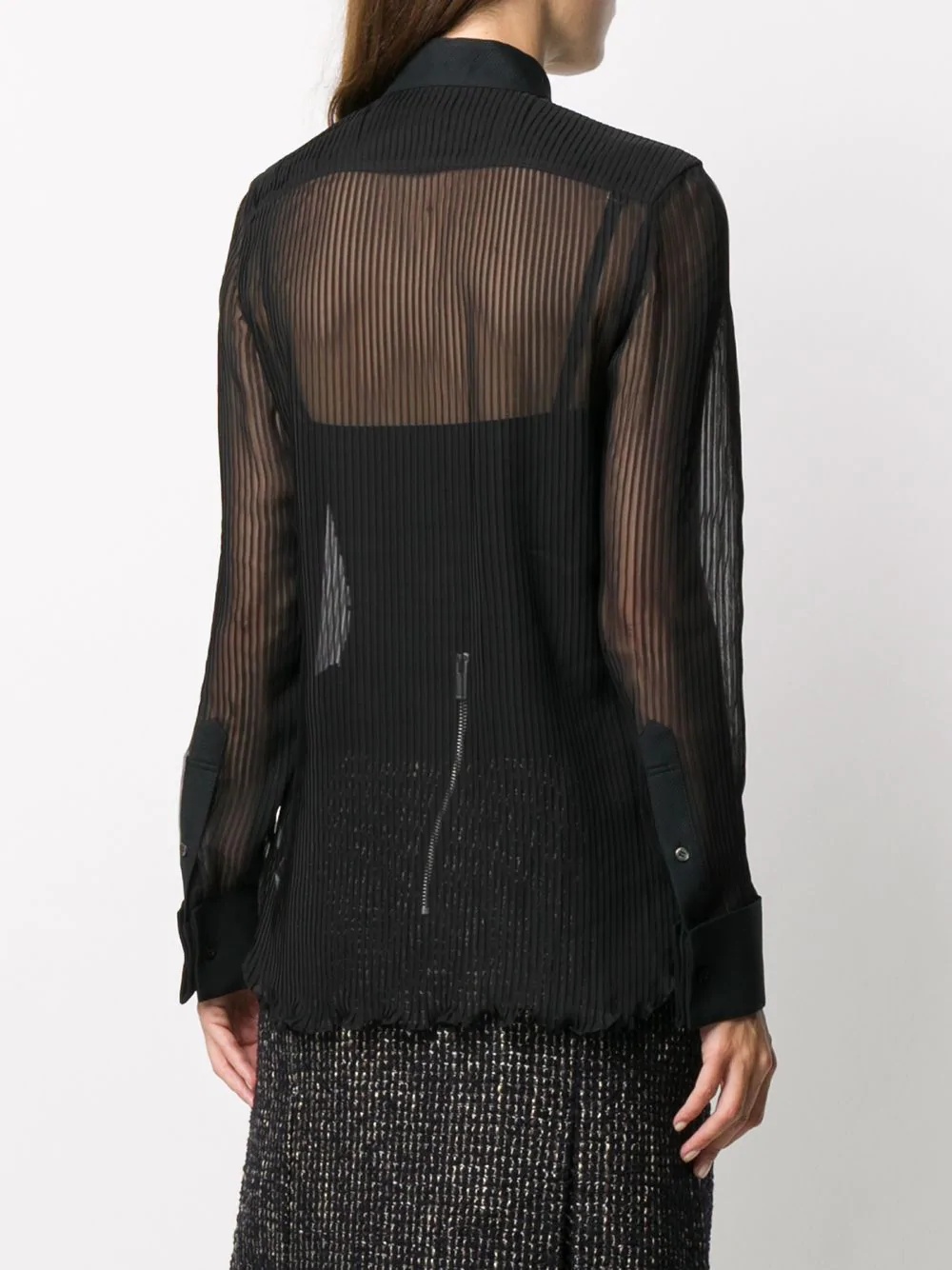 sheer panel shirt - 4