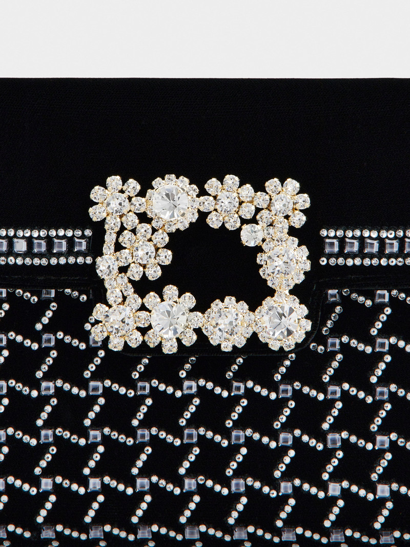 Hotfix Vichy Flower Strass Clutch Bag in Velvet 6