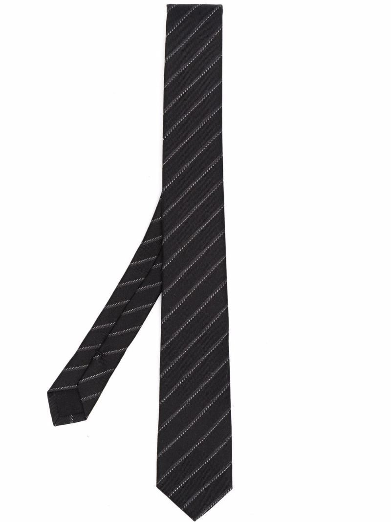 stripe-print pointed tie - 1