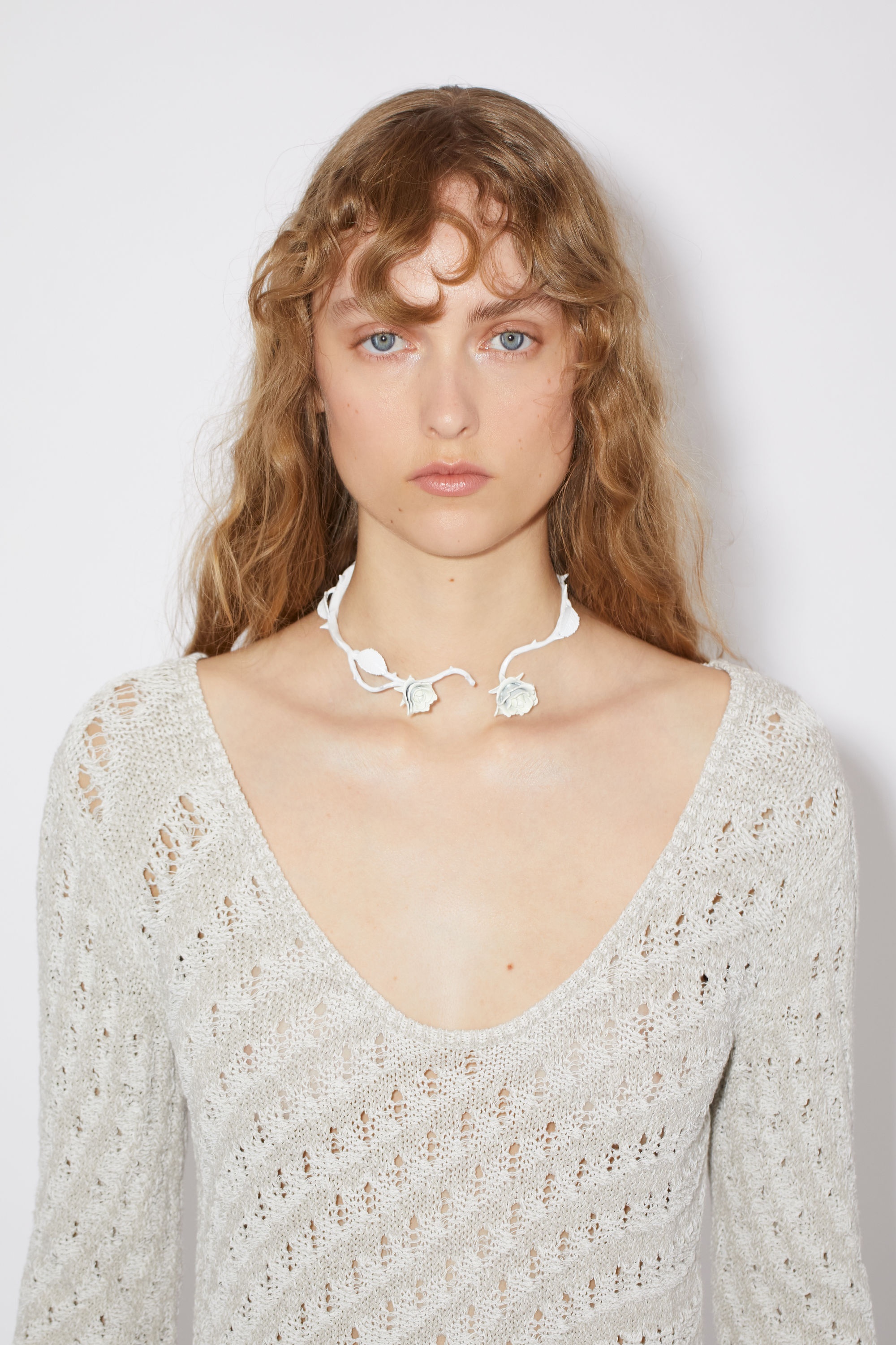 Jacquard-knit dress - Pale grey - 5