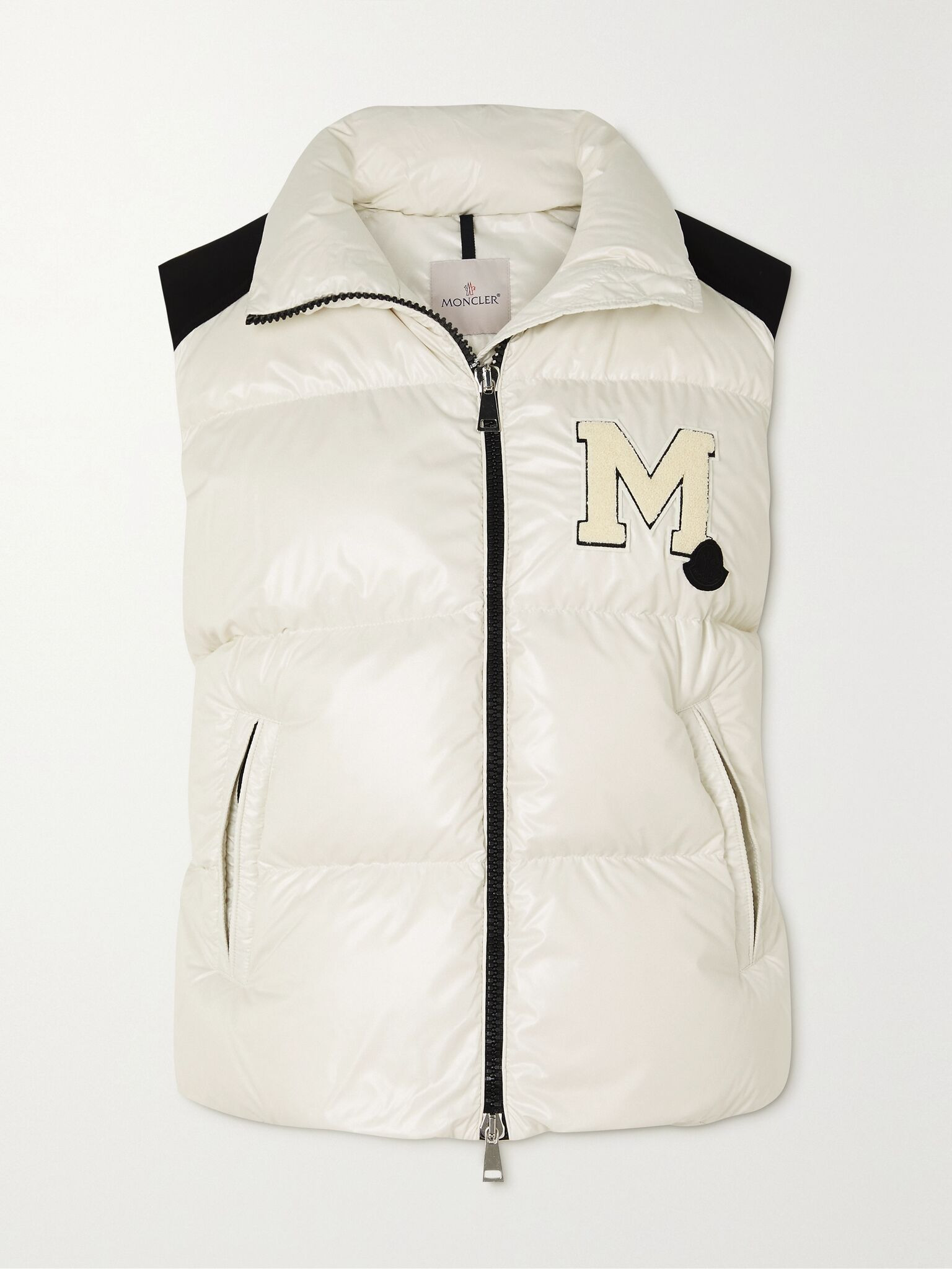Oder canvas-trimmed quilted recycled-shell down vest White - 1