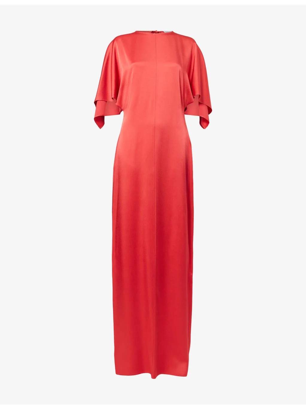 Handkerchief Sleeve Satin Dress - 1