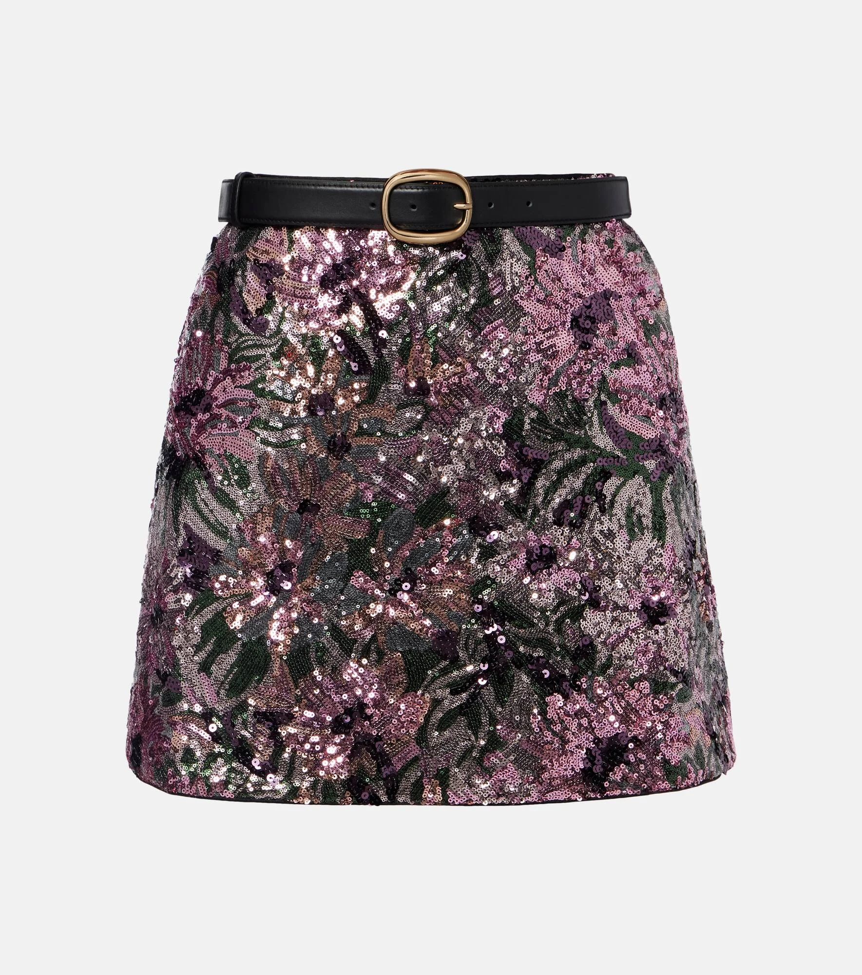 Floral sequined miniskirt - 1