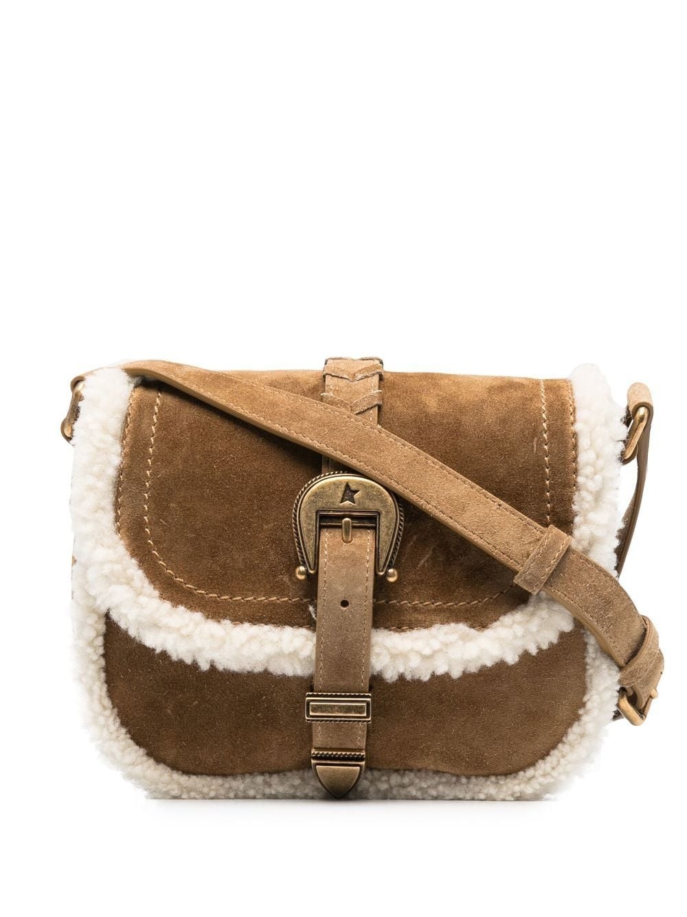 Rodeo shearling-trim shoulder bag - 1