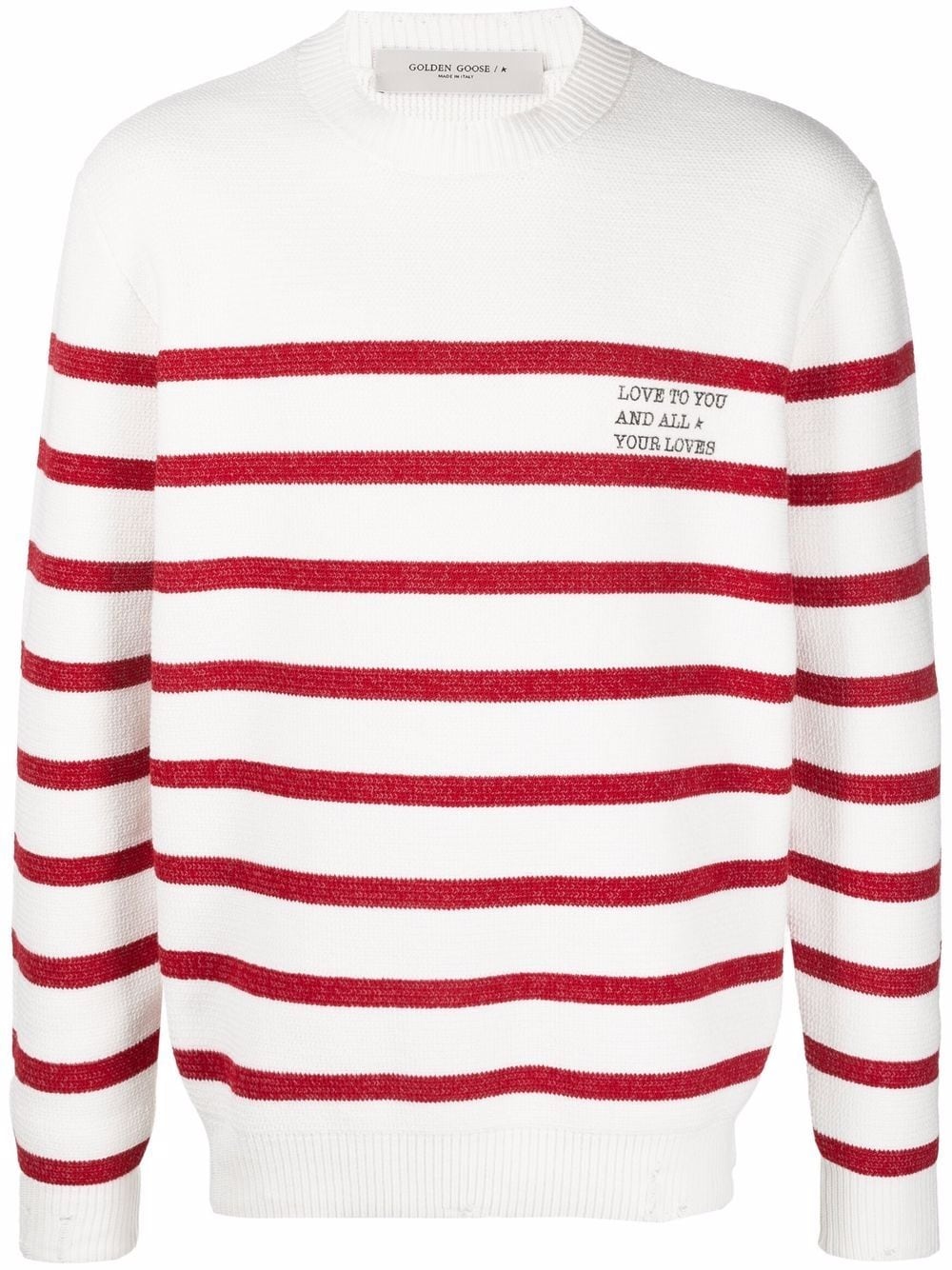 striped crew-neck jumper - 1