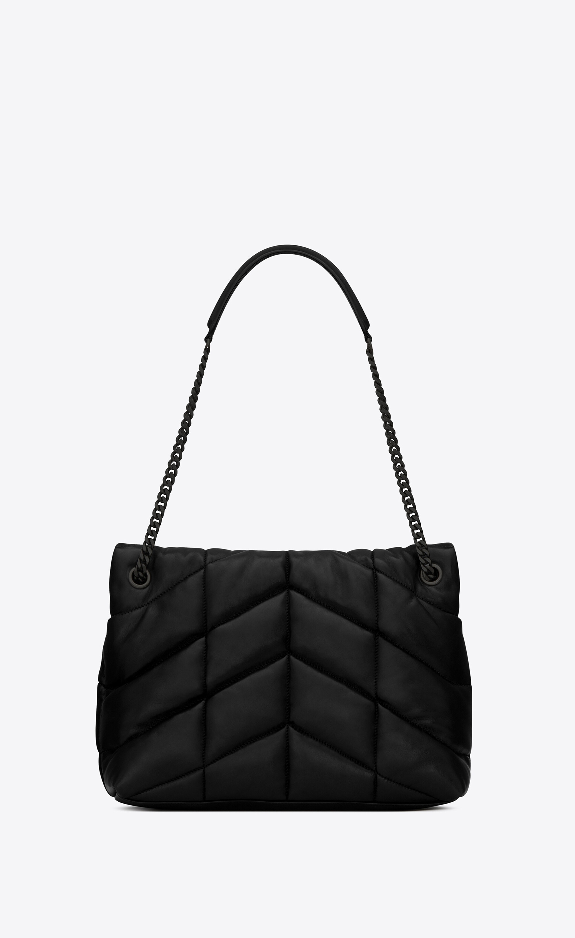 puffer medium chain bag in quilted lambskin - 3