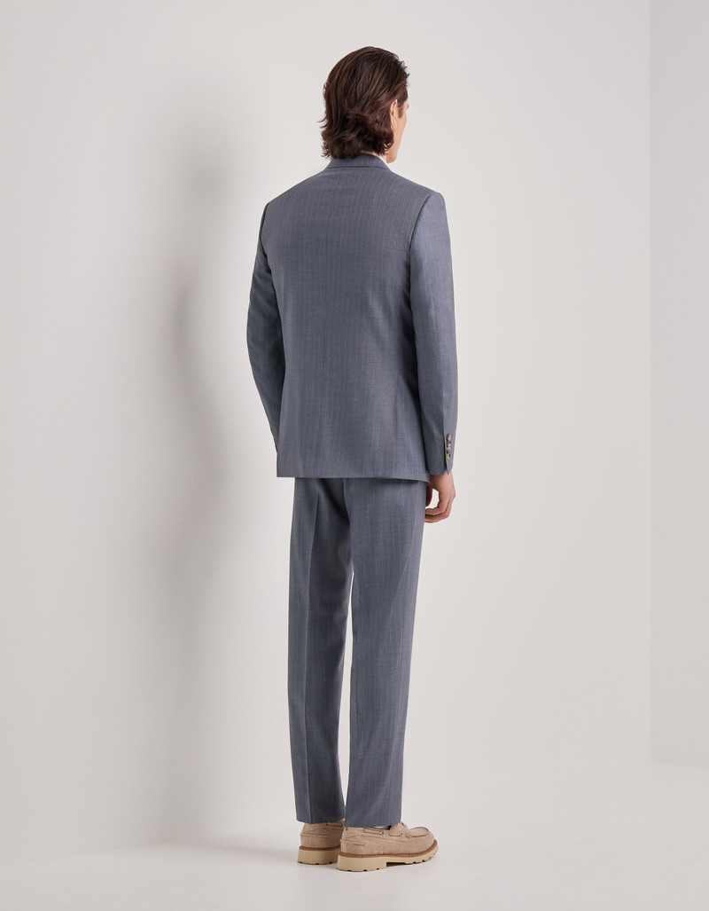 BRIANZA GREEN PINSTRIPE WOOL REGULAR-FIT SUIT 4