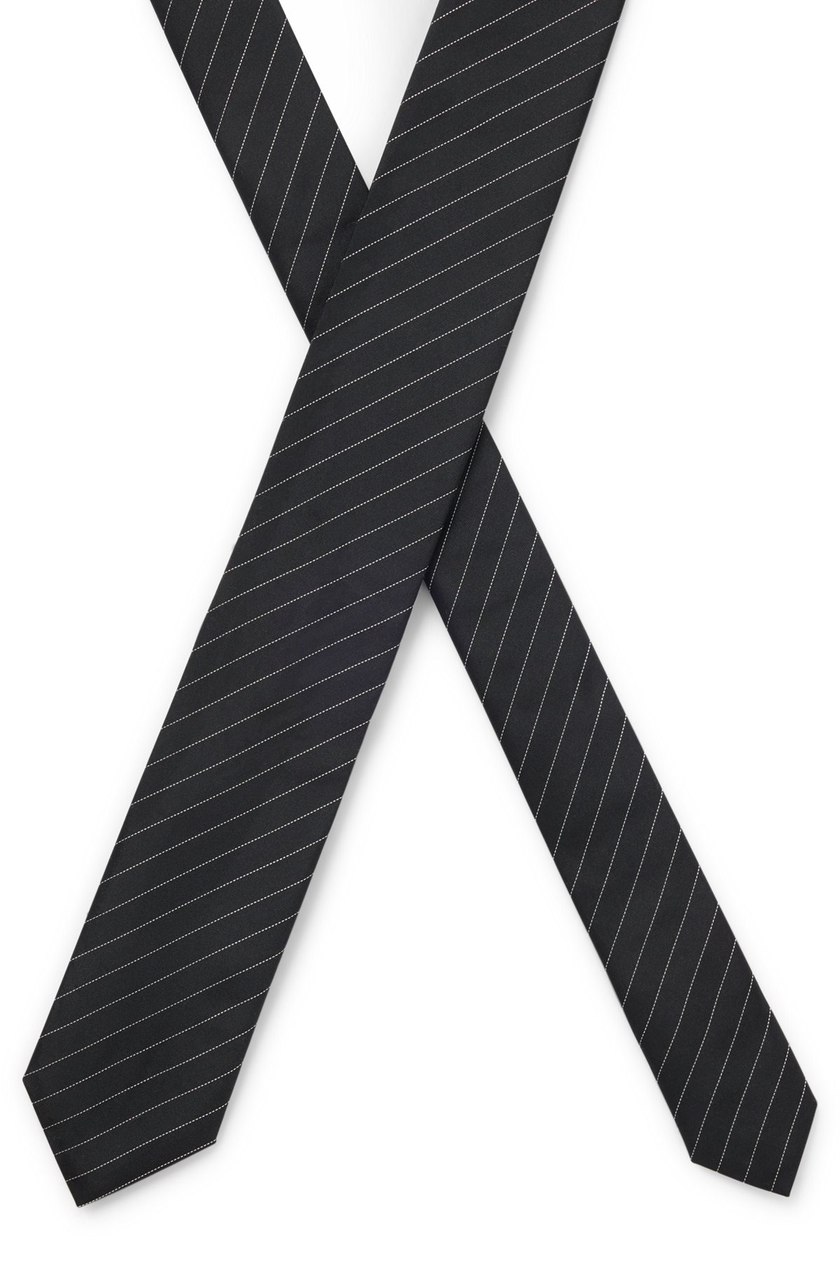 DIAGONAL-PINSTRIPE TIE IN SILK JACQUARD - 4