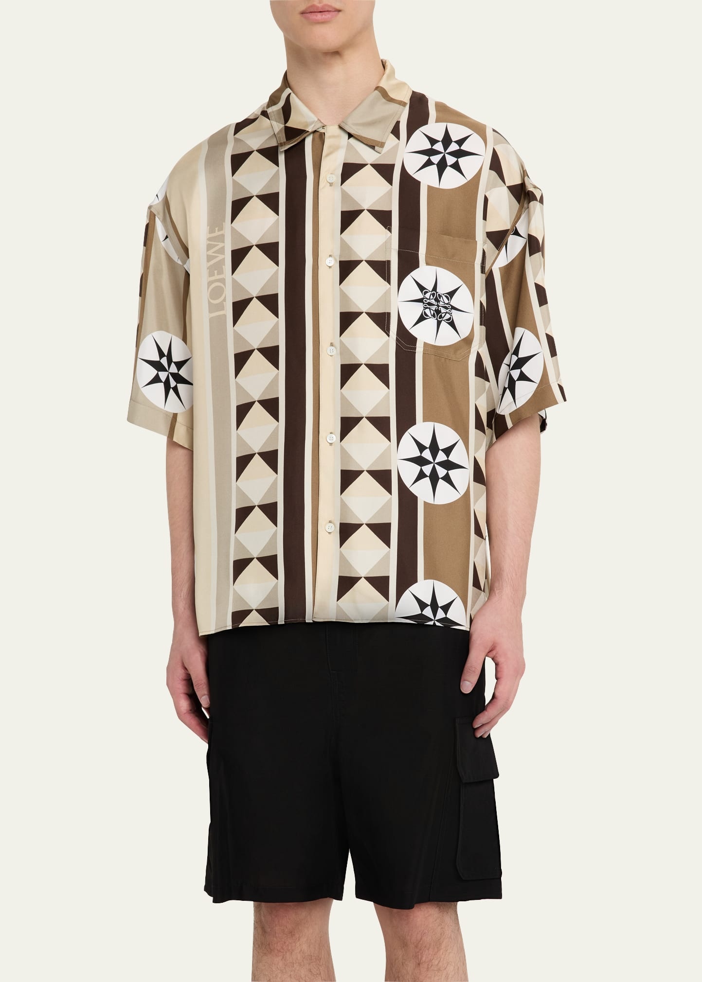 Men's Silk Compass Pocket Camp Shirt - 4