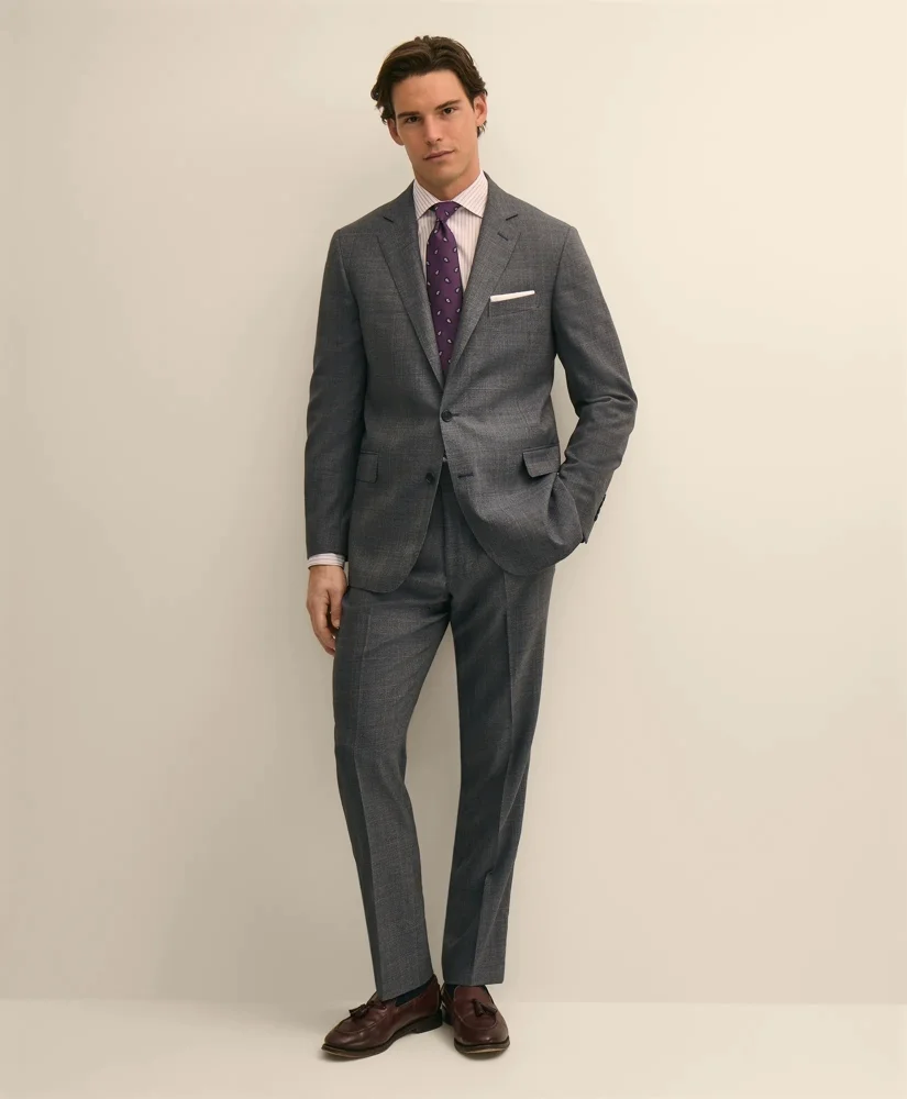 Classic Fit Wool Overcheck 1818 Suit - 1