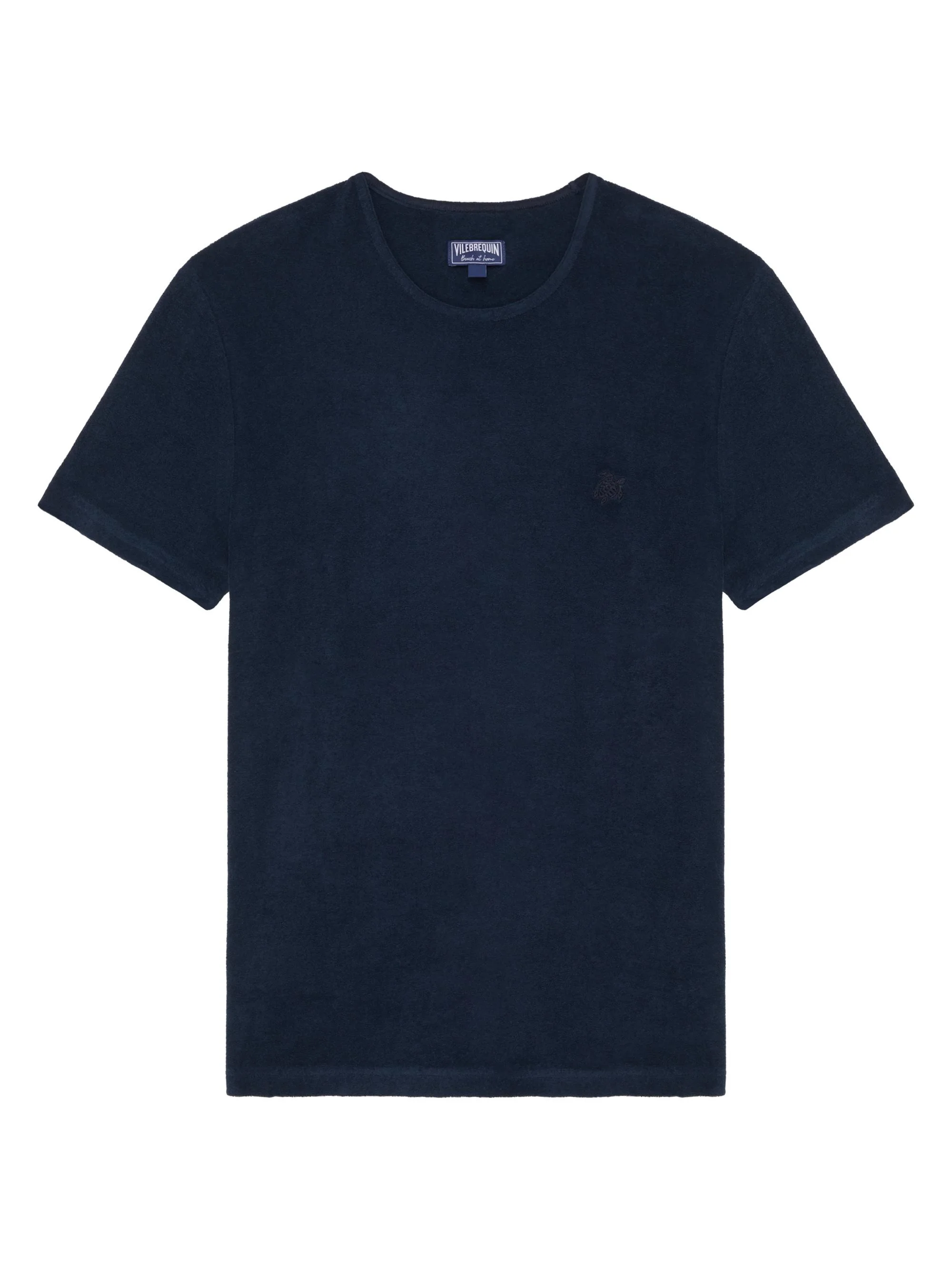 Men's Cotton-Blend Crewneck T-Shirt - Bleu Marine - 1