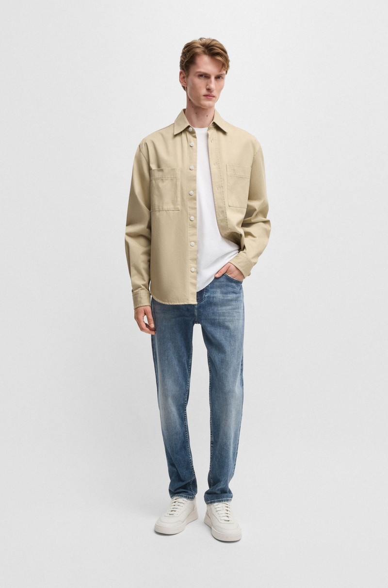 BOSS MAINE REGULAR-FIT JEANS IN SUPER-SOFT BLUE DENIM outlook