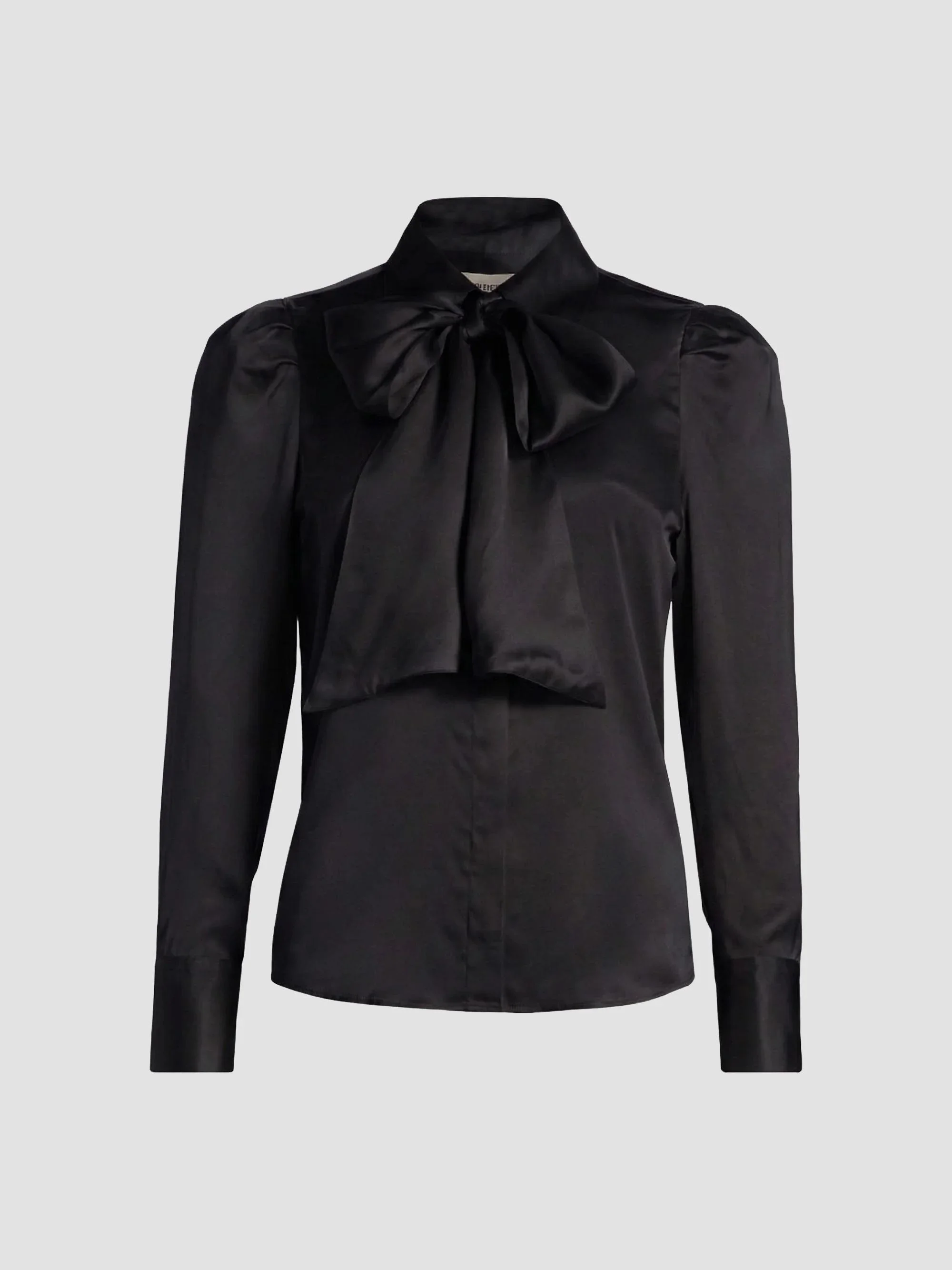 Women's Honey Silk Tieneck Blouse - Black - 1