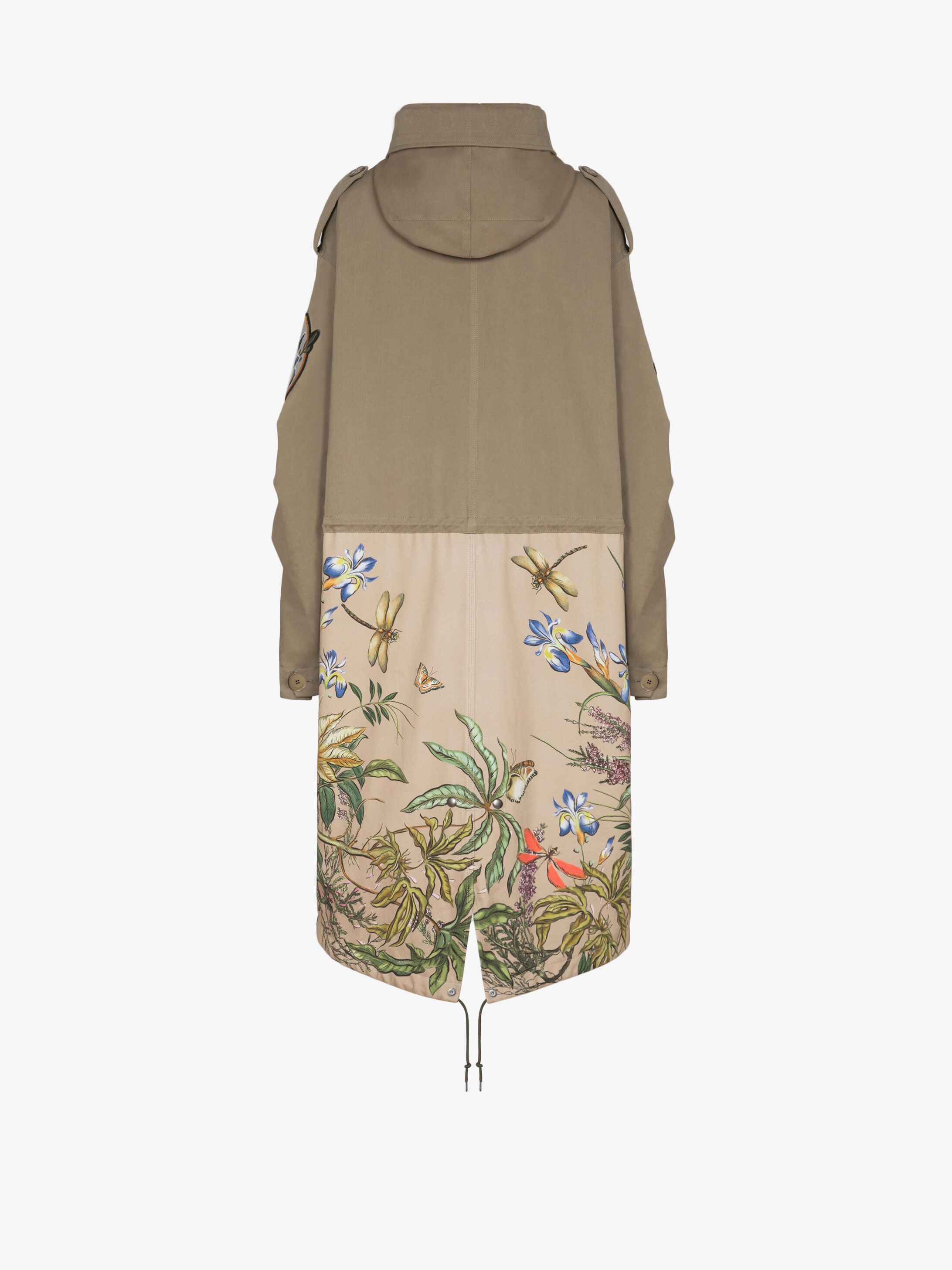 Oversized printed parka with floral patchs - 5