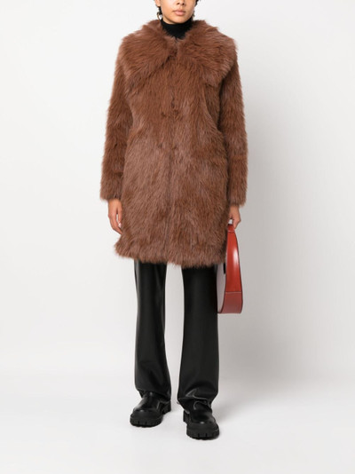 PINKO oversize-collar faux fur coat outlook