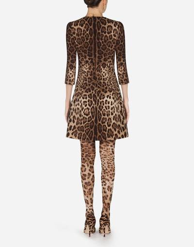 Dolce & Gabbana Short leopard print dress in double crêpe outlook