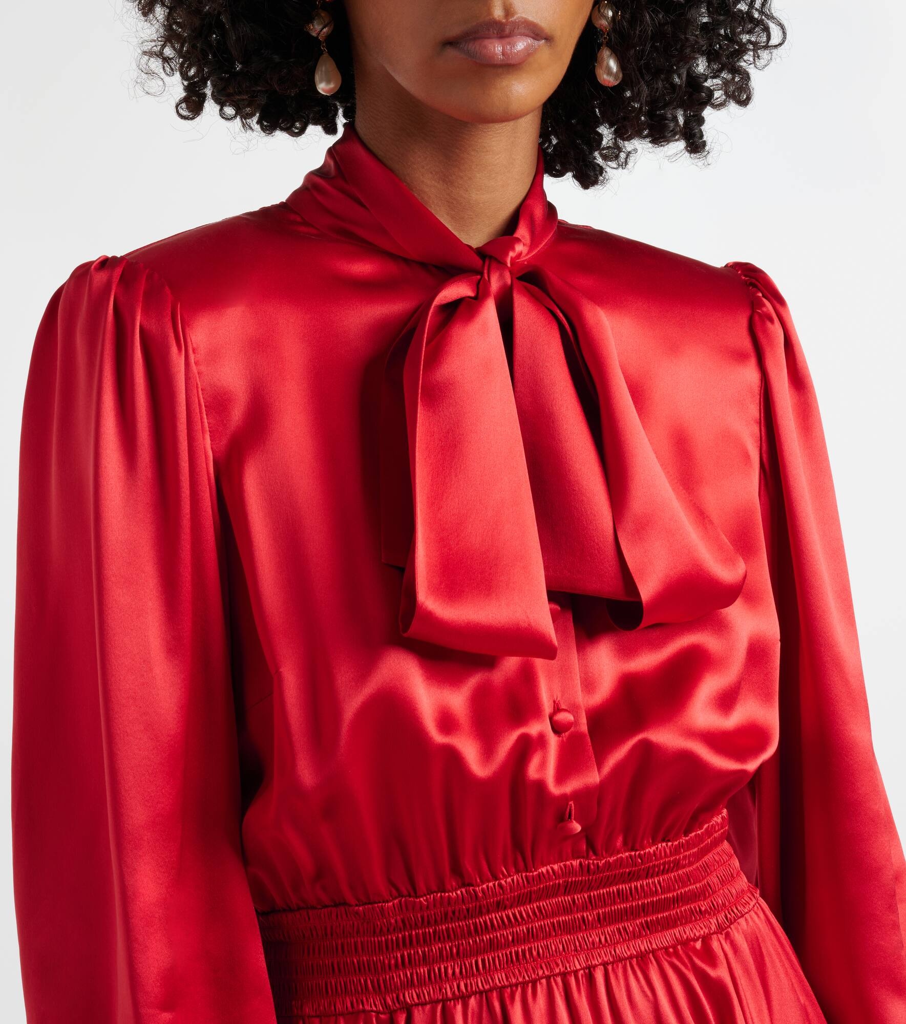 Silk satin shirt dress - 4