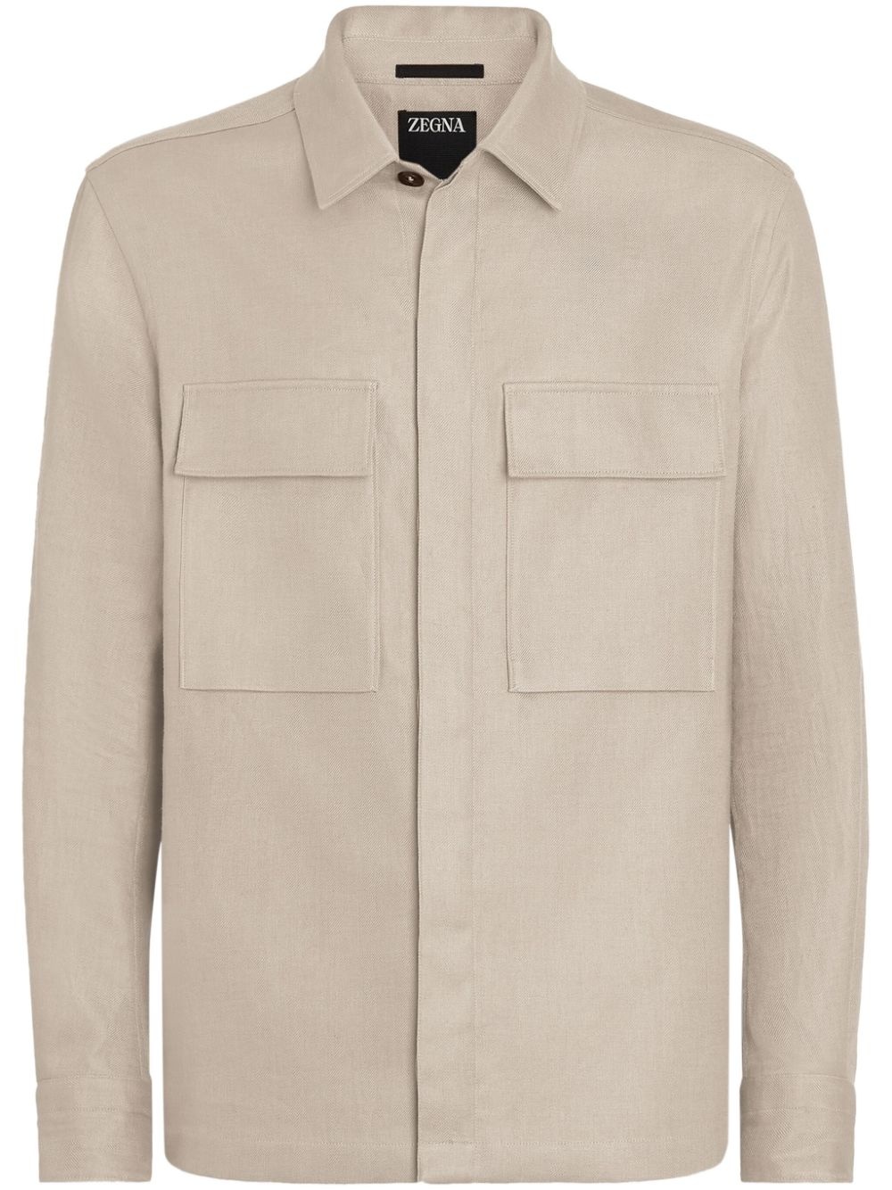 chest-pockets linen shirt - 1