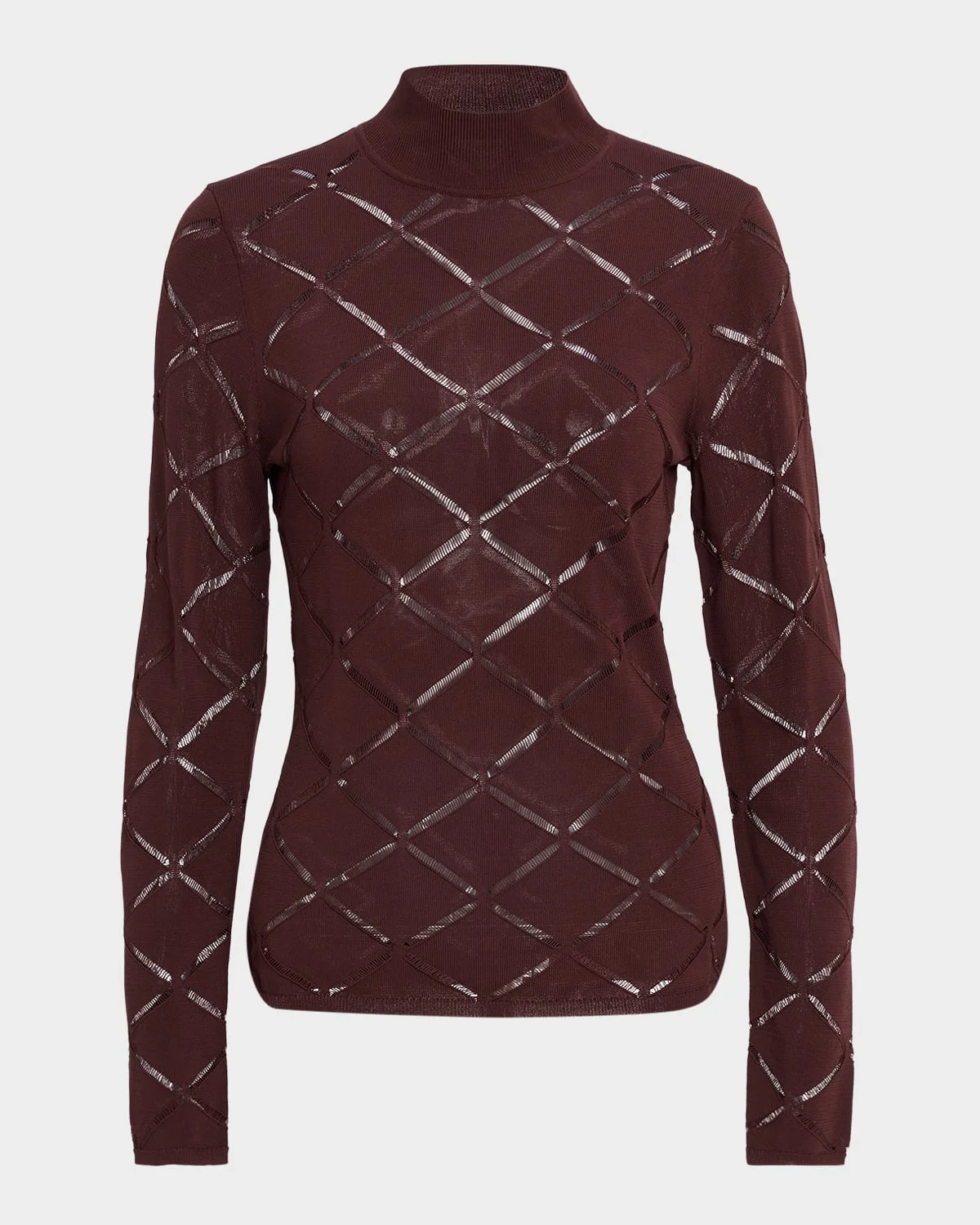 Seren Laser-Cut Funnel-Neck Knit Top - 1