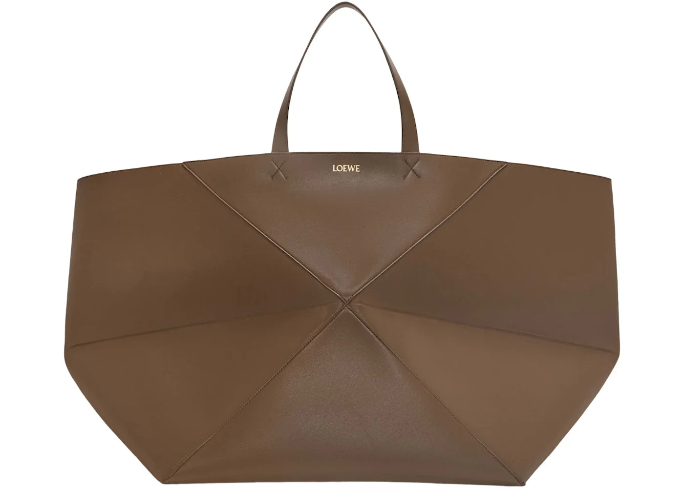 LOEWE XXL Puzzle Fold Tote in Shiny Calfskin Umber - 1