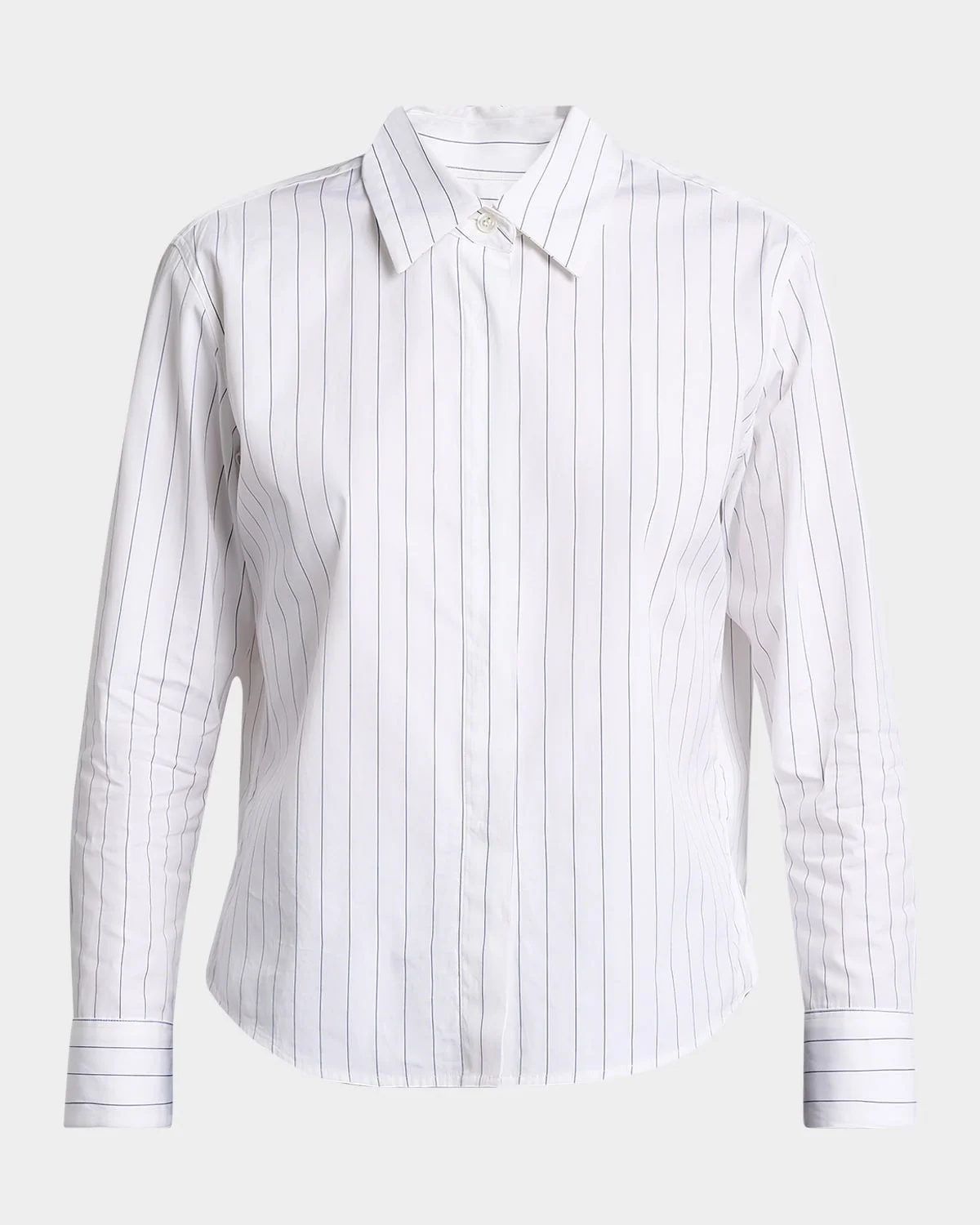3/4-Sleeve Striped Cotton Button-Down Shirt - 1