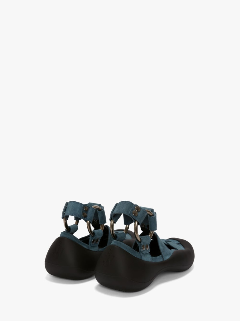 BUBBLE SUEDE FLAT SANDALS 4