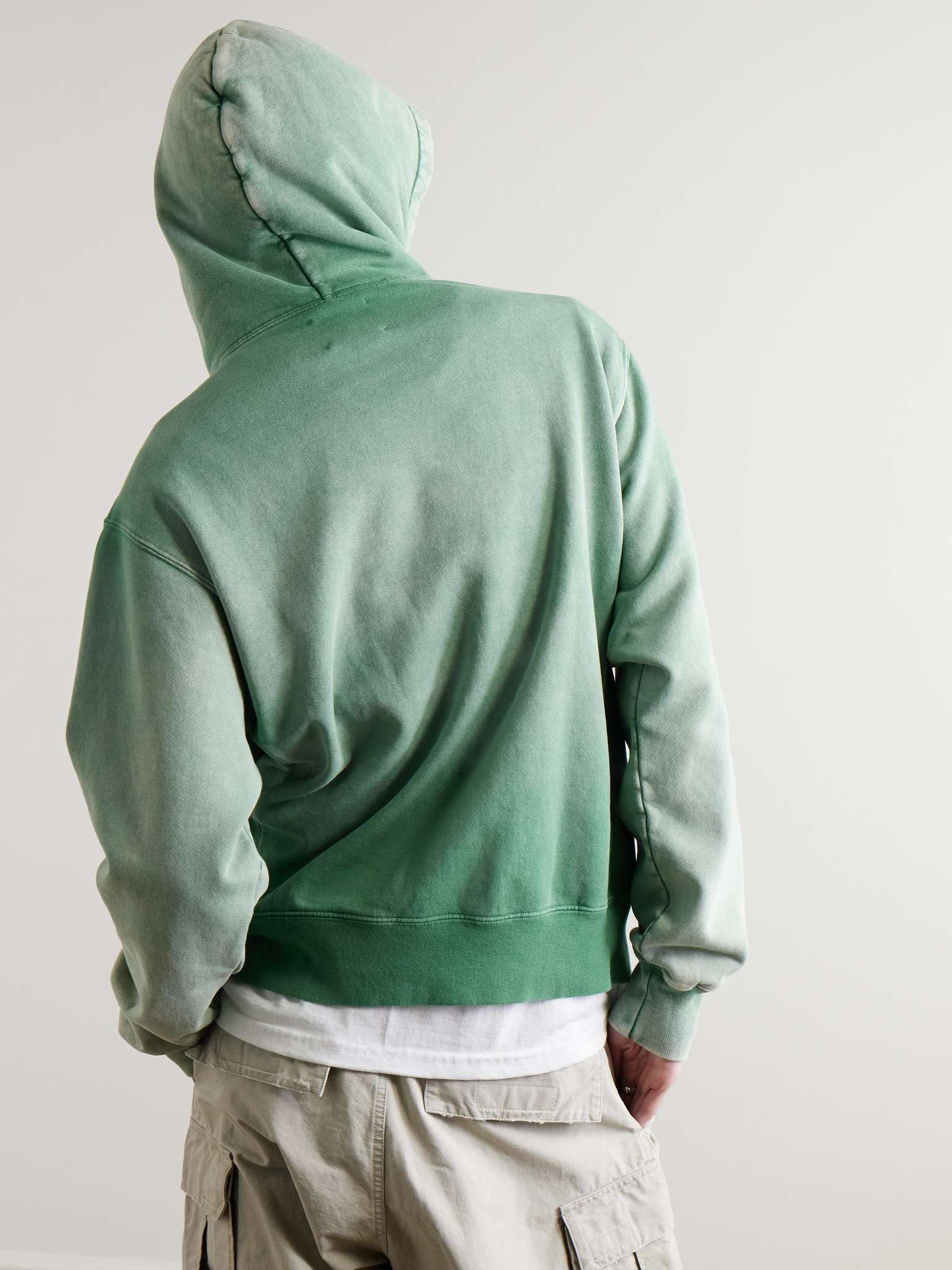 Reversible Logo-Print Distressed Cotton-Jersey Hoodie - 3