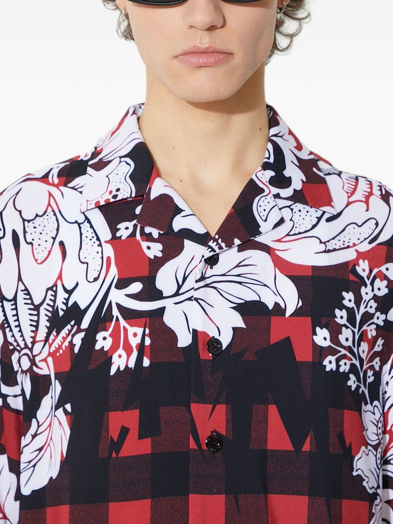 check-pattern short-sleeve shirt 5