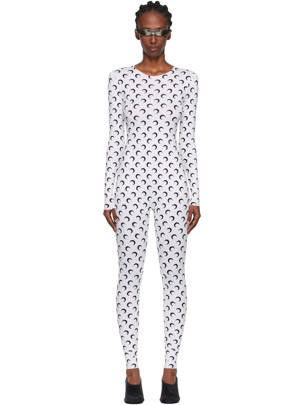 White Recycled Jersey Moon Catsuit - 1
