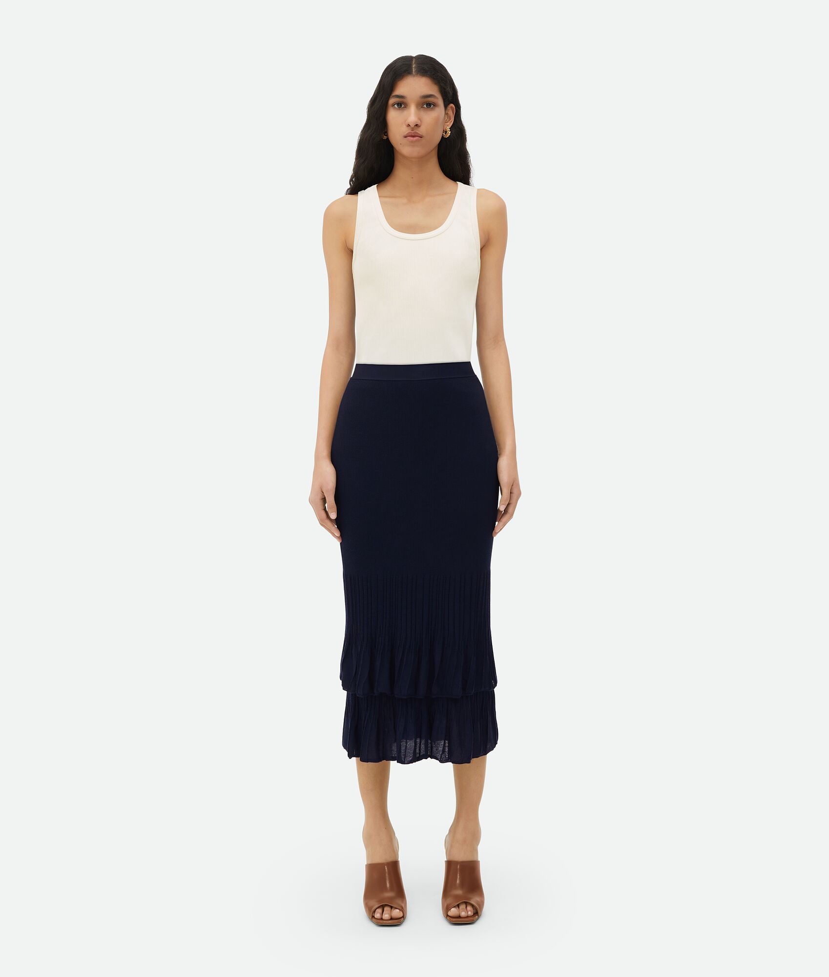Light Wool 2 In 1 Midi Skirt - 1
