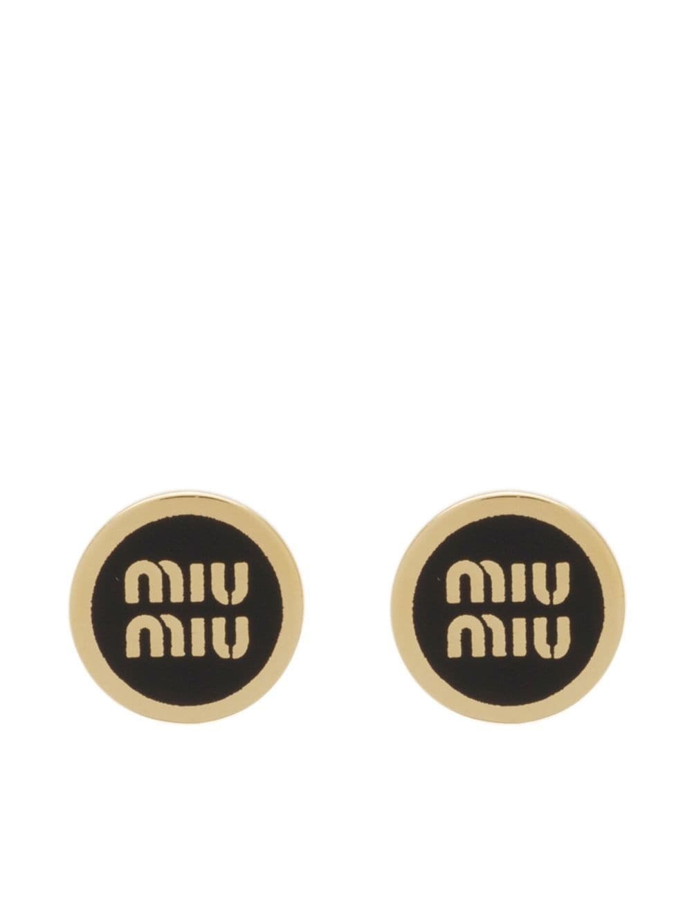 logo-embossed stud earrings - 1