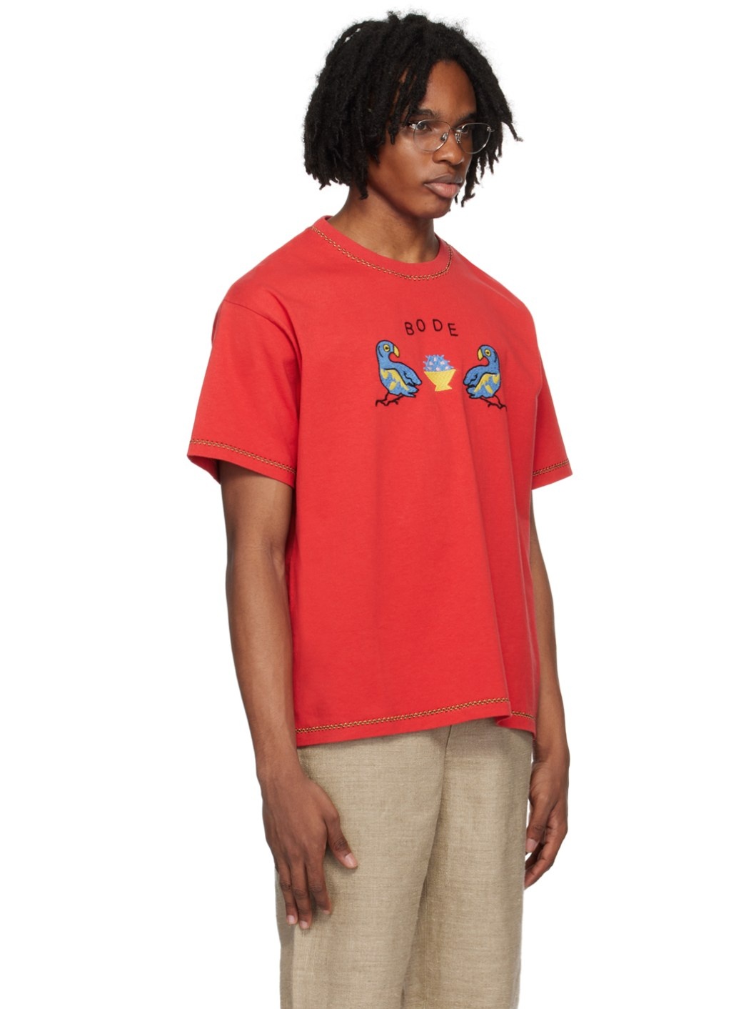 Red Twin Parakeet T-Shirt - 4