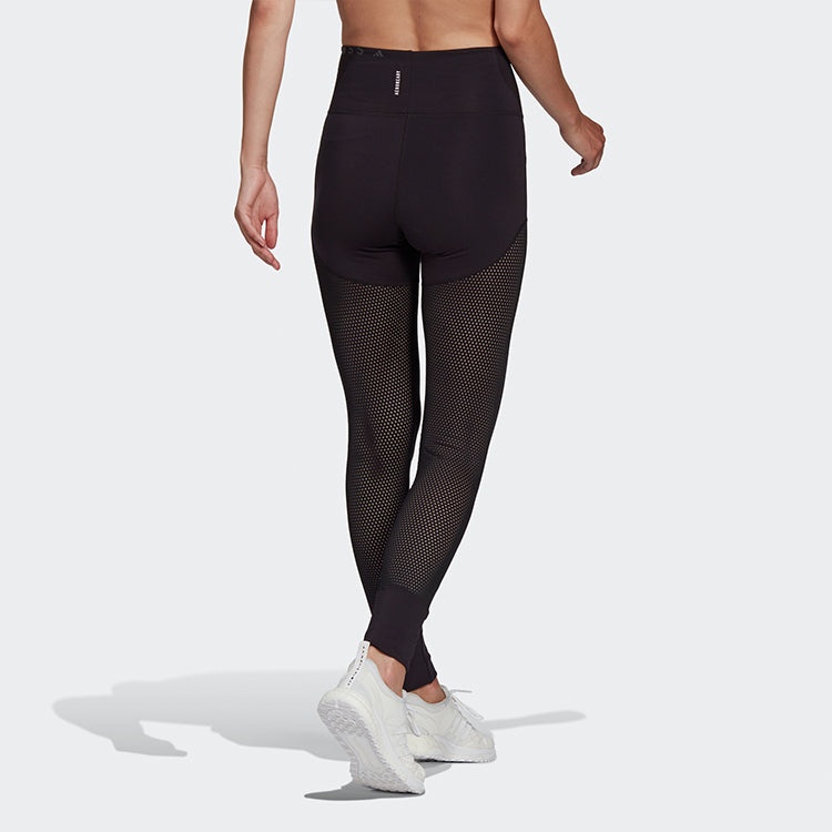 (WMNS) adidas Mesh Hw L Tight Gym Sports Training High Waist Leggings Black GI8582 - 5