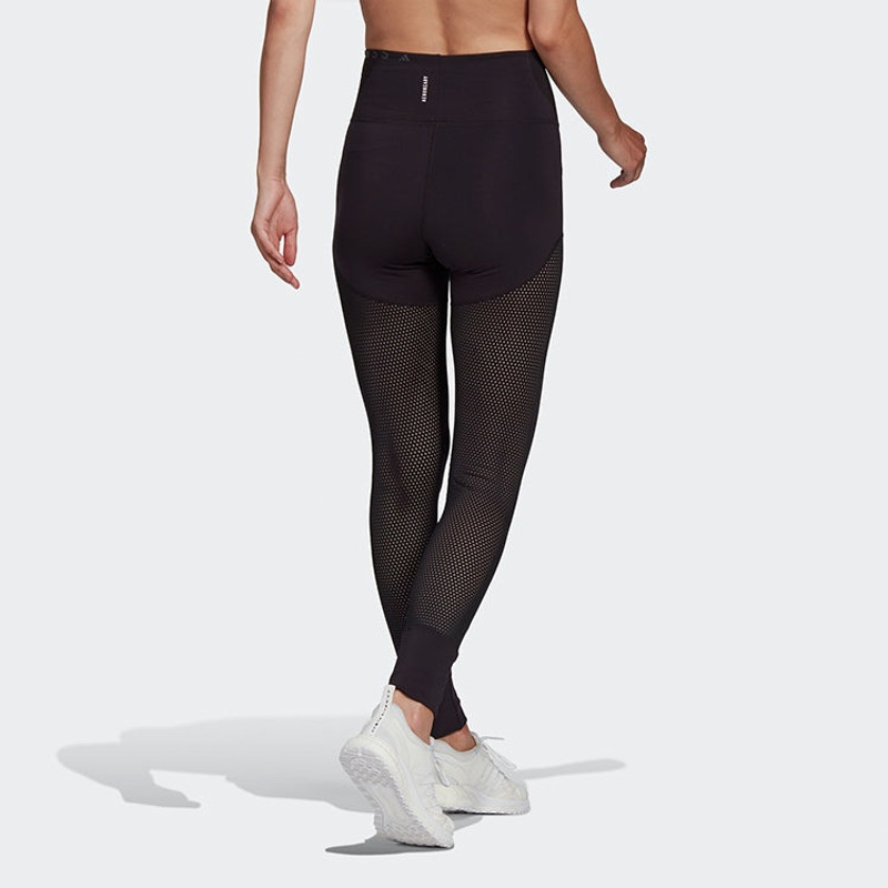 adidas (WMNS) adidas Mesh Hw L Tight Gym Sports Training High Waist Leggings Black GI8582 outlook