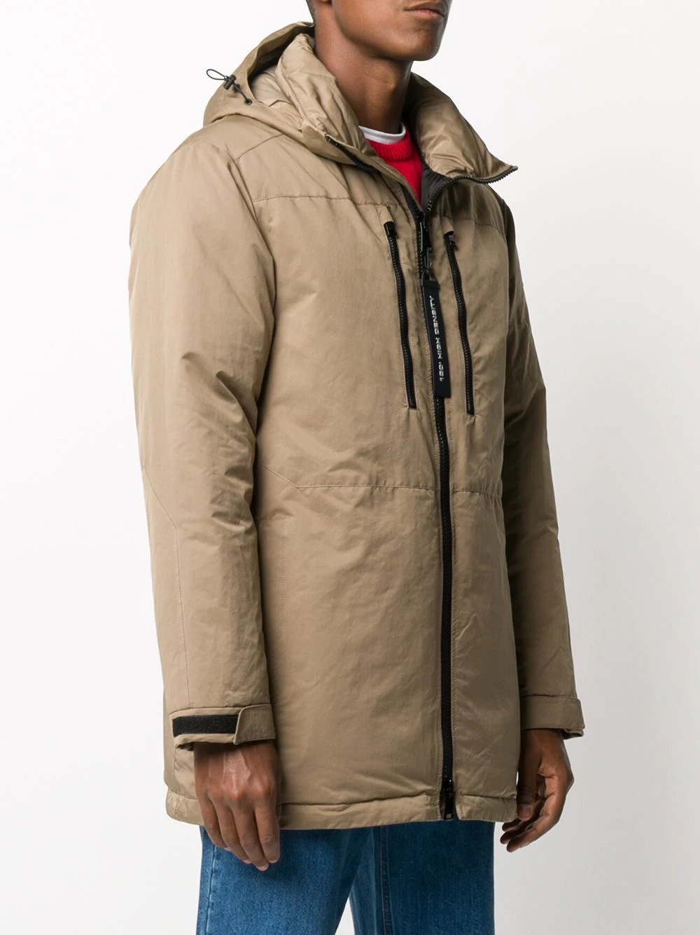 zipped parka coat - 3