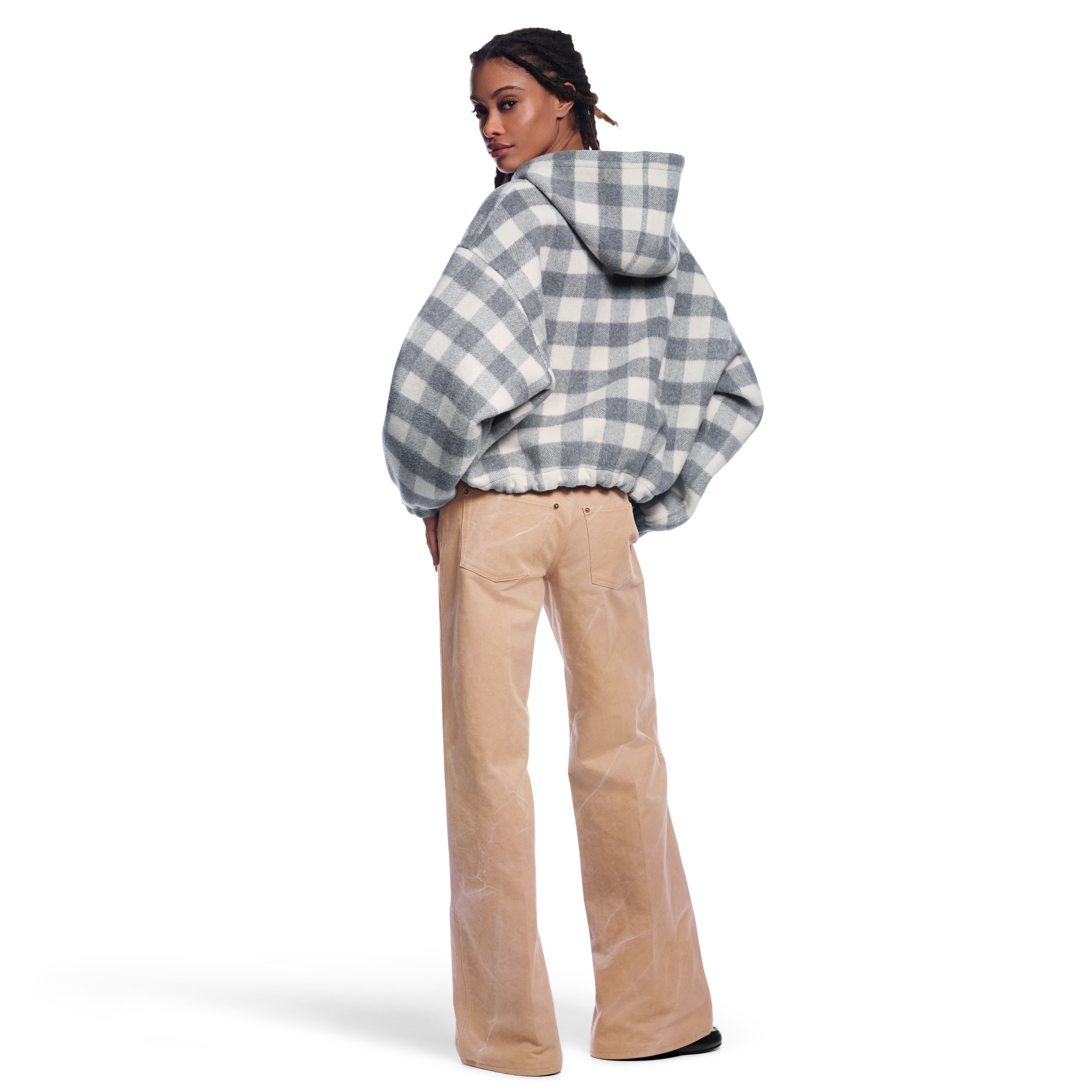 Double Face Check Zip-Up Jacket - 5