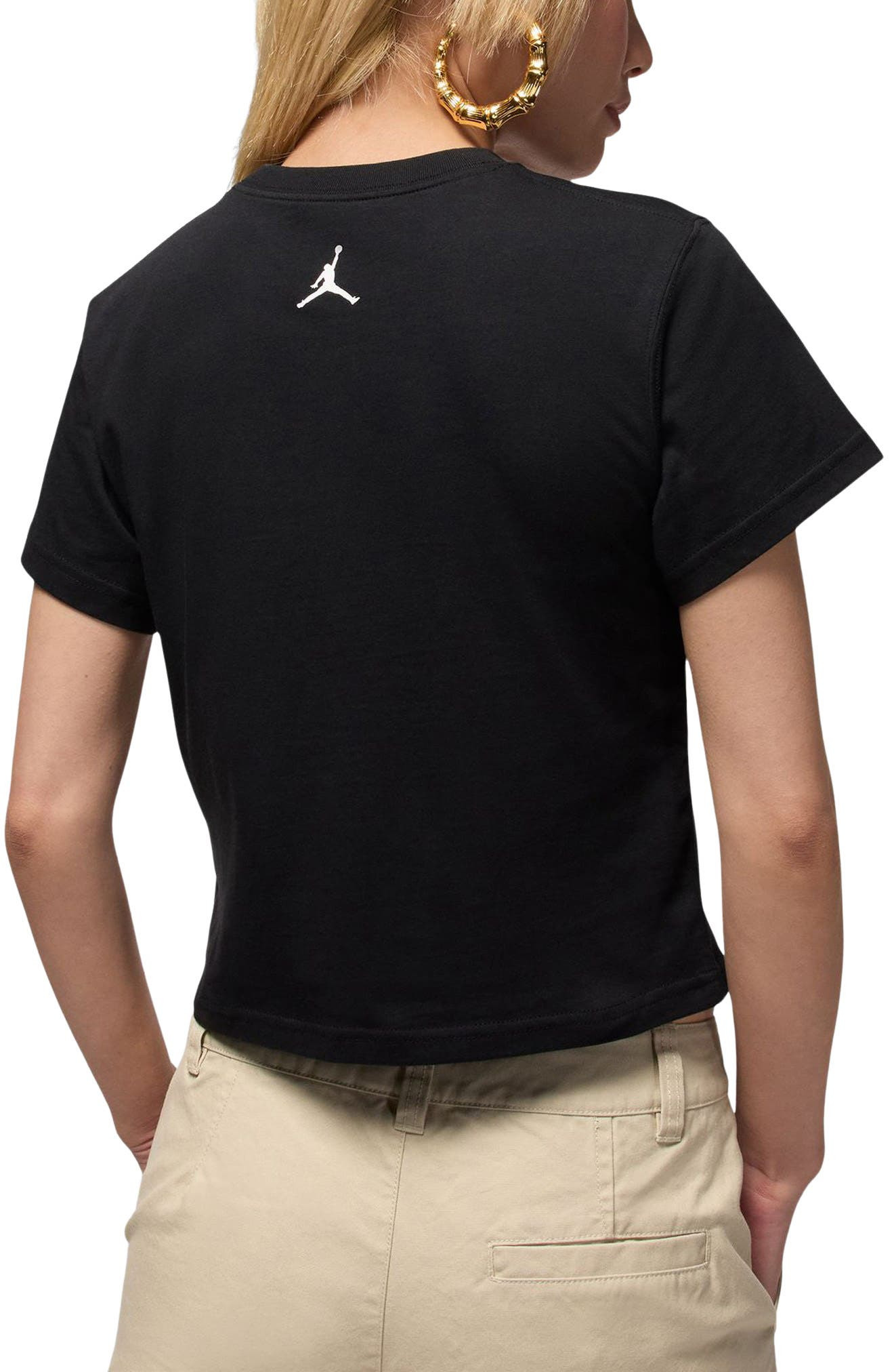 Jordan Brooklyn Puffy Graphic Tee in Black/White at Nordstrom - 2