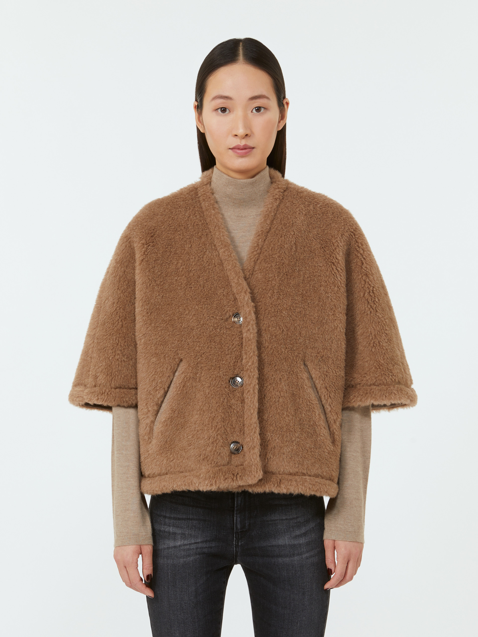 FIORIRE4 Alpaca and cashmere Teddy cape - 3