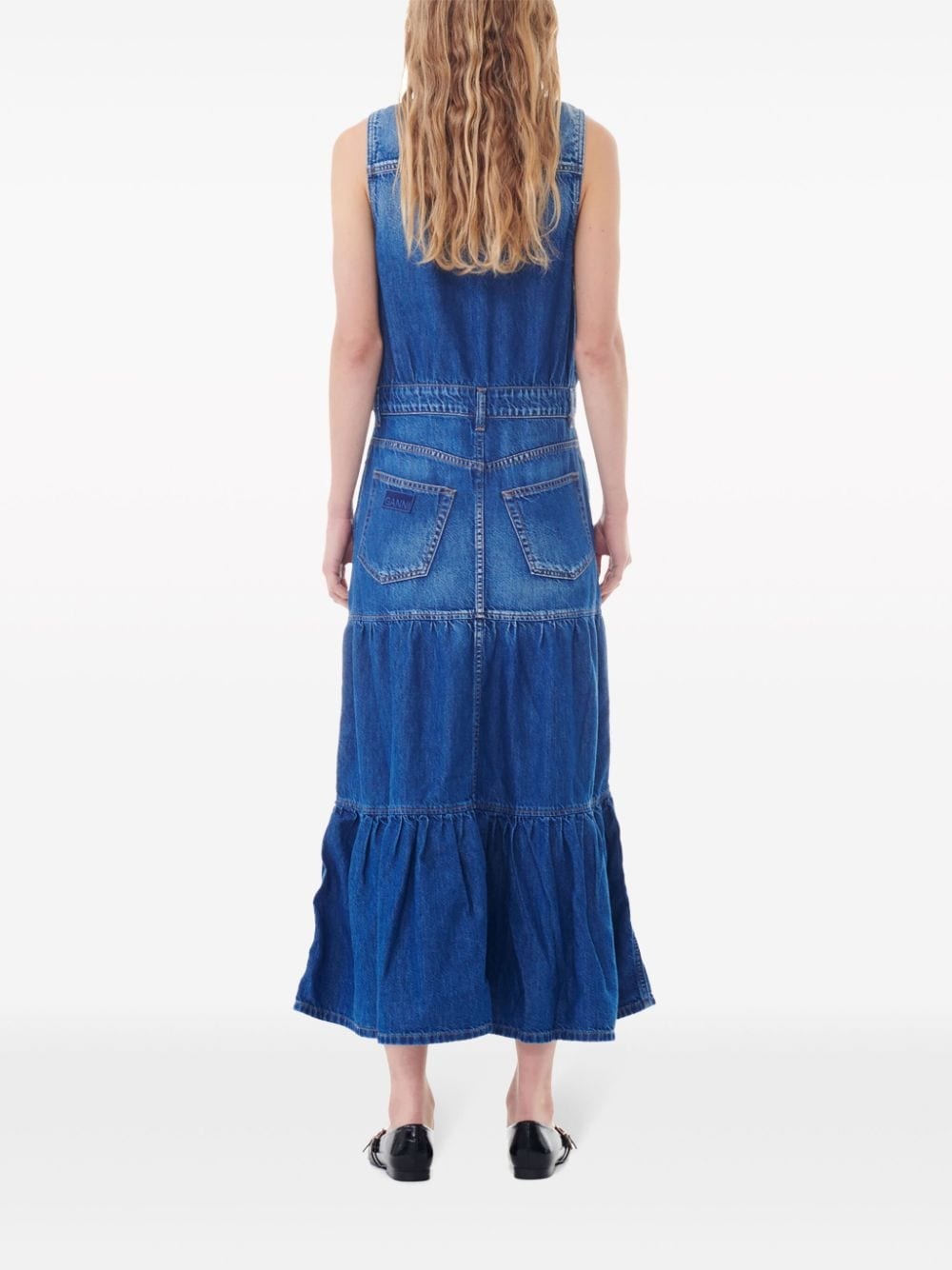 sleeveless denim dress - 4