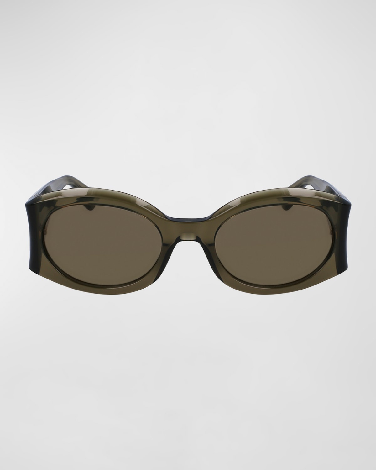 Sculptural Plastic Oval Sunglasses - 3