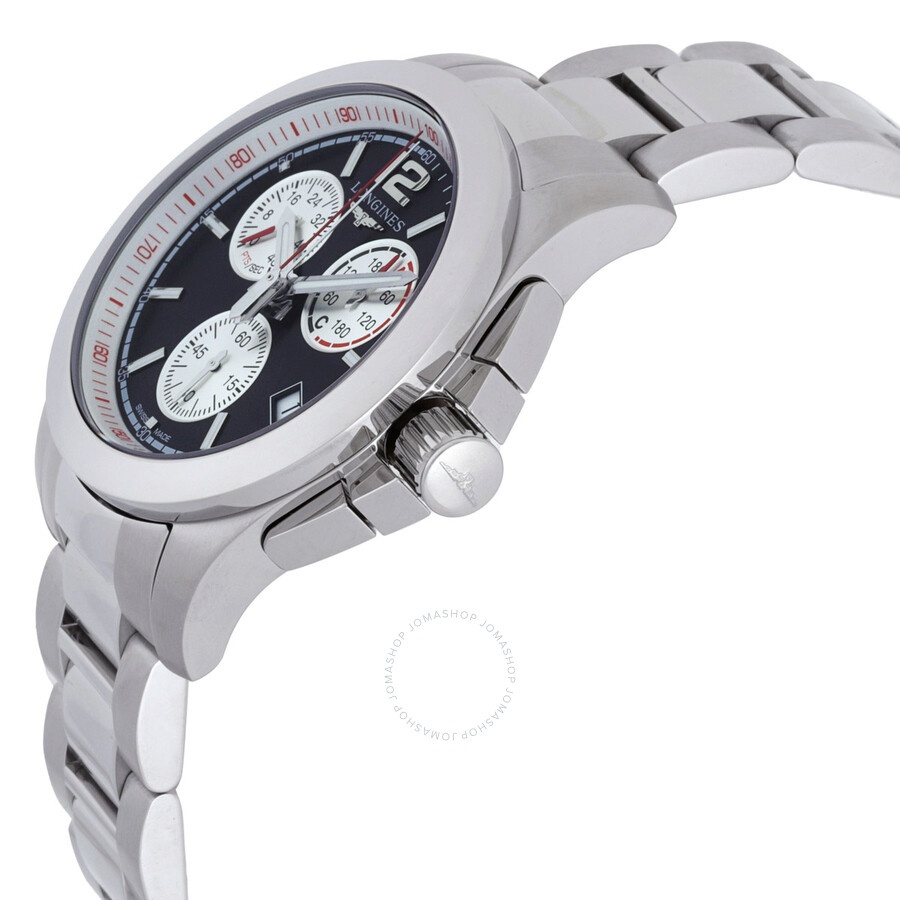 Longines Conquest Chronograph Quartz Black Dial Men's Watch L3.701.4.56.6 - 2