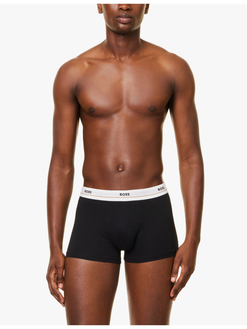 BOSS Branded waistband stretch-cotton boxer trunks outlook