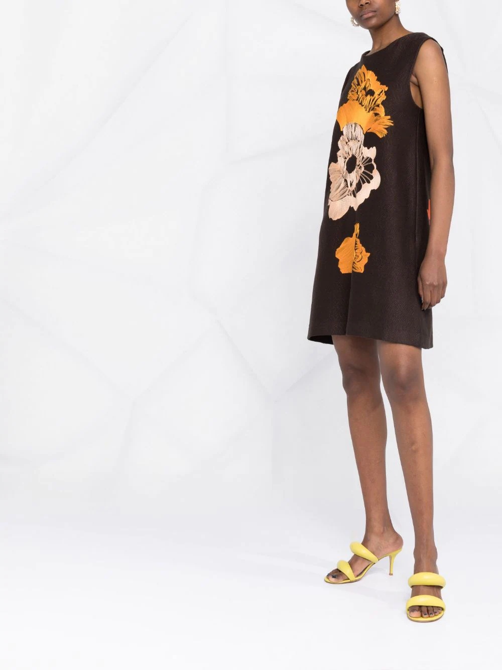 embroidered-floral detail dress - 6