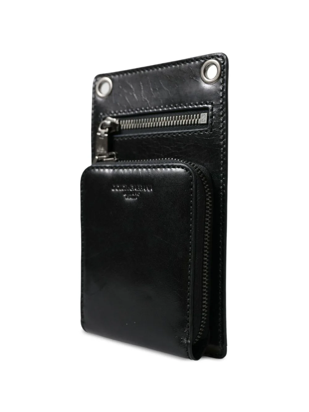 eyelet-detail leather wallet - 1