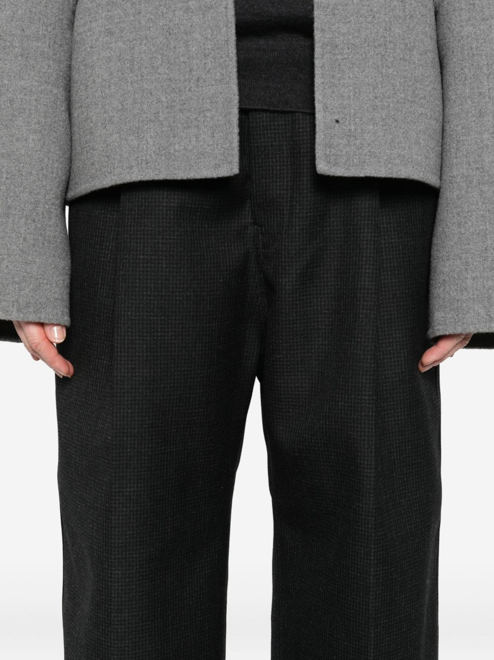 checked pleated trousers - 5