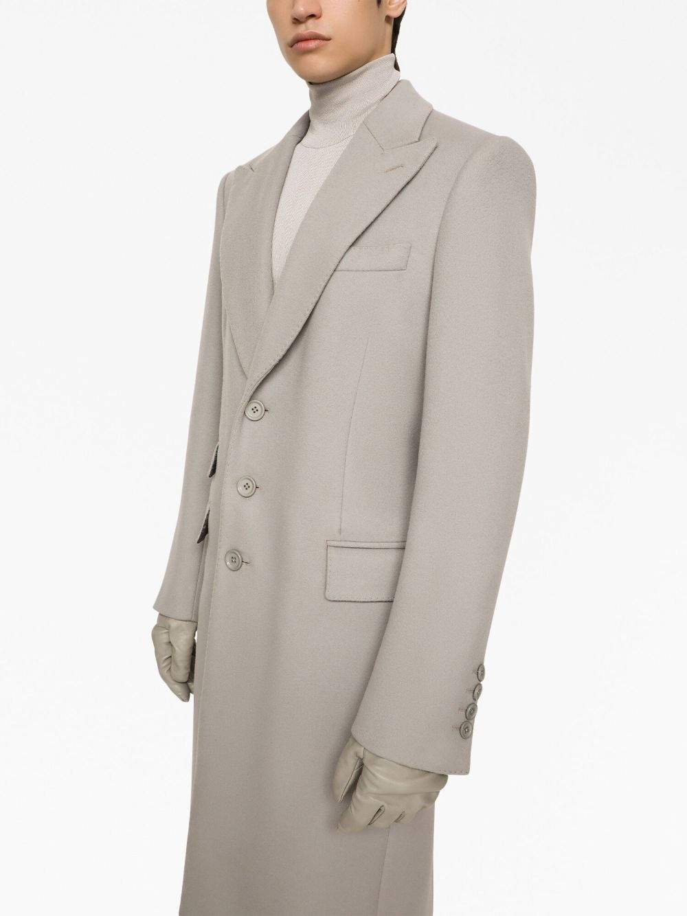 single-breasted cashmere coat - 5