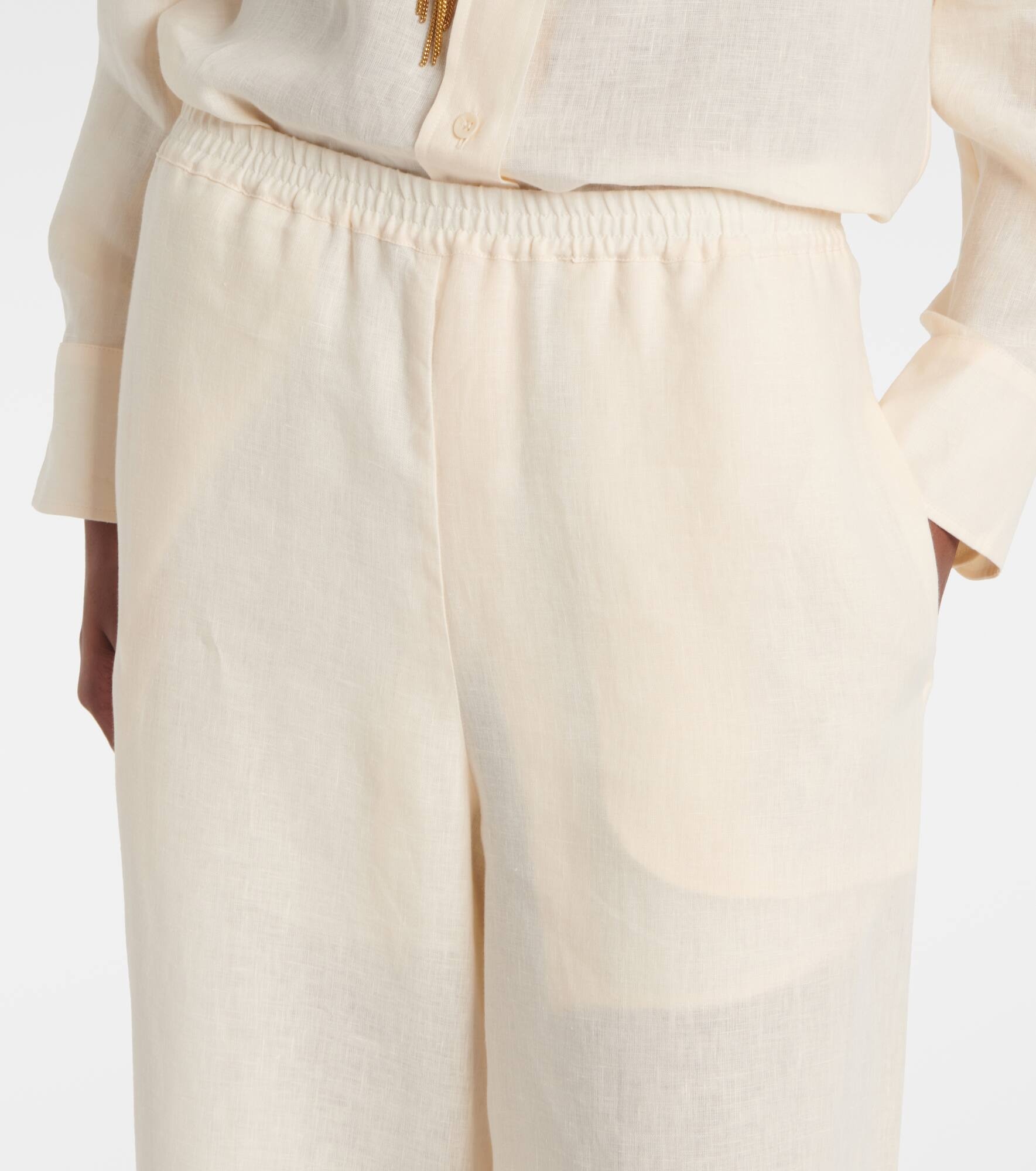 Select linen wide-leg pants - 4