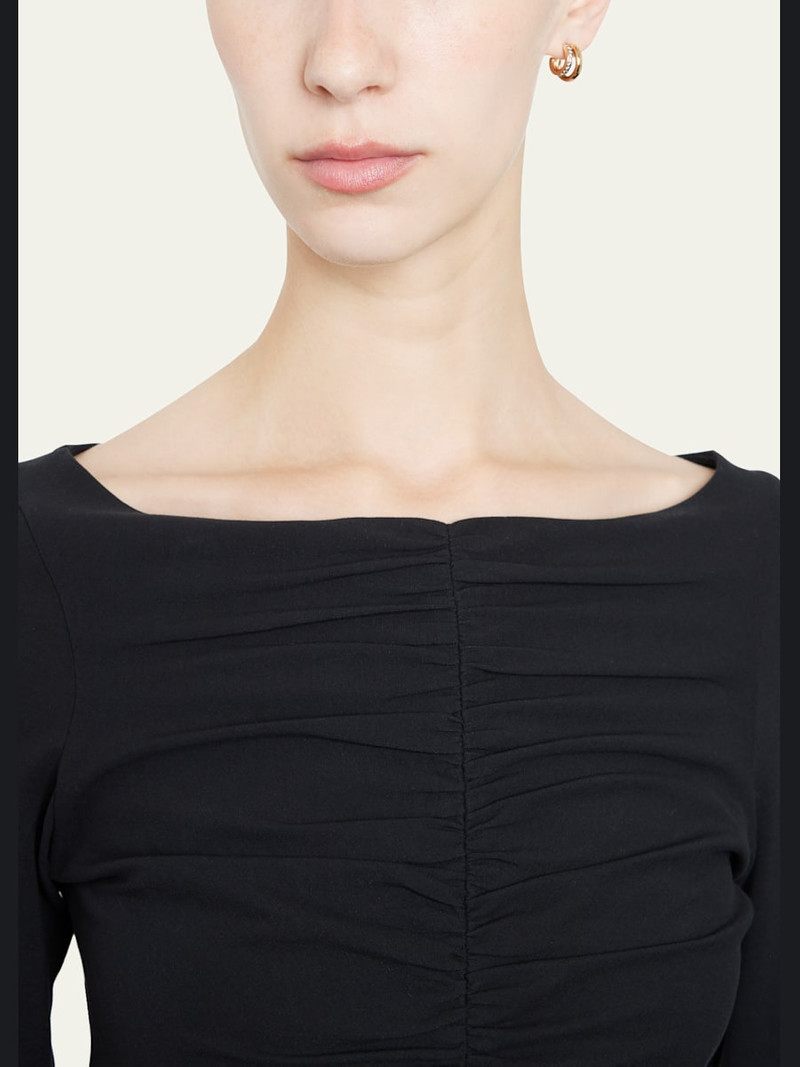 Pomellato Together 18K Rose Gold Brown Diamond Hoop Earrings outlook