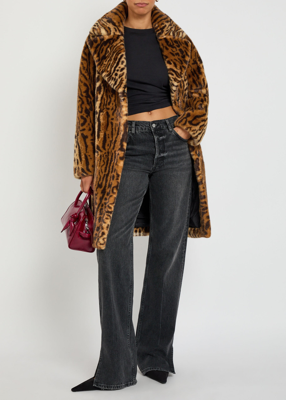 Stand Studio Camille Cocoon Leopard-print Faux fur Coat - 4