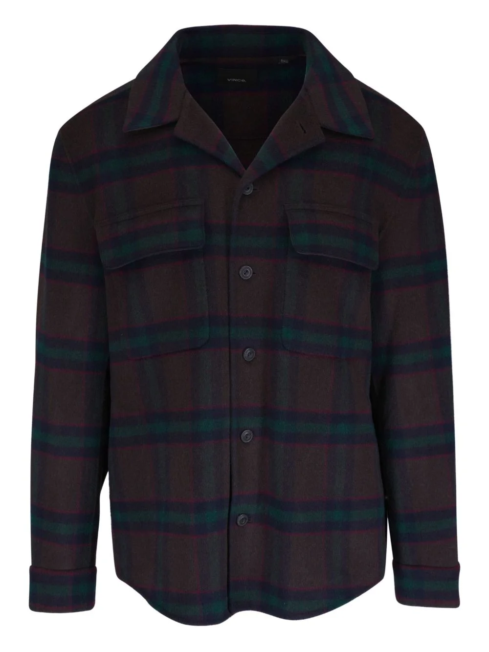 plaid flap-pocket shirt jacket - 1